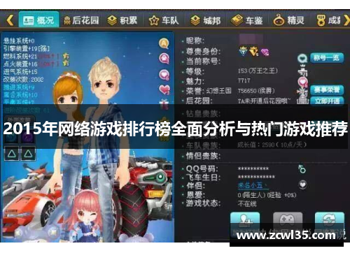 2015年网络游戏排行榜全面分析与热门游戏推荐